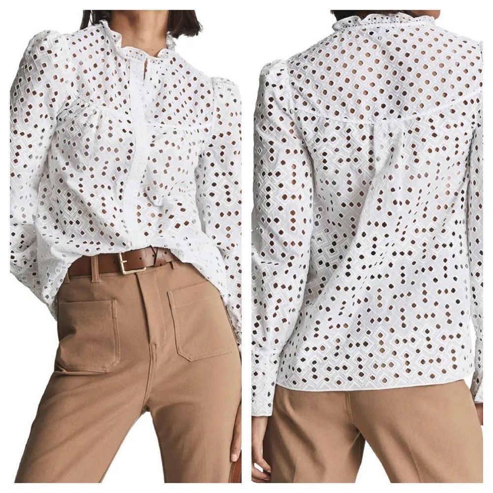 Reiss Yasmin Embroidered Top